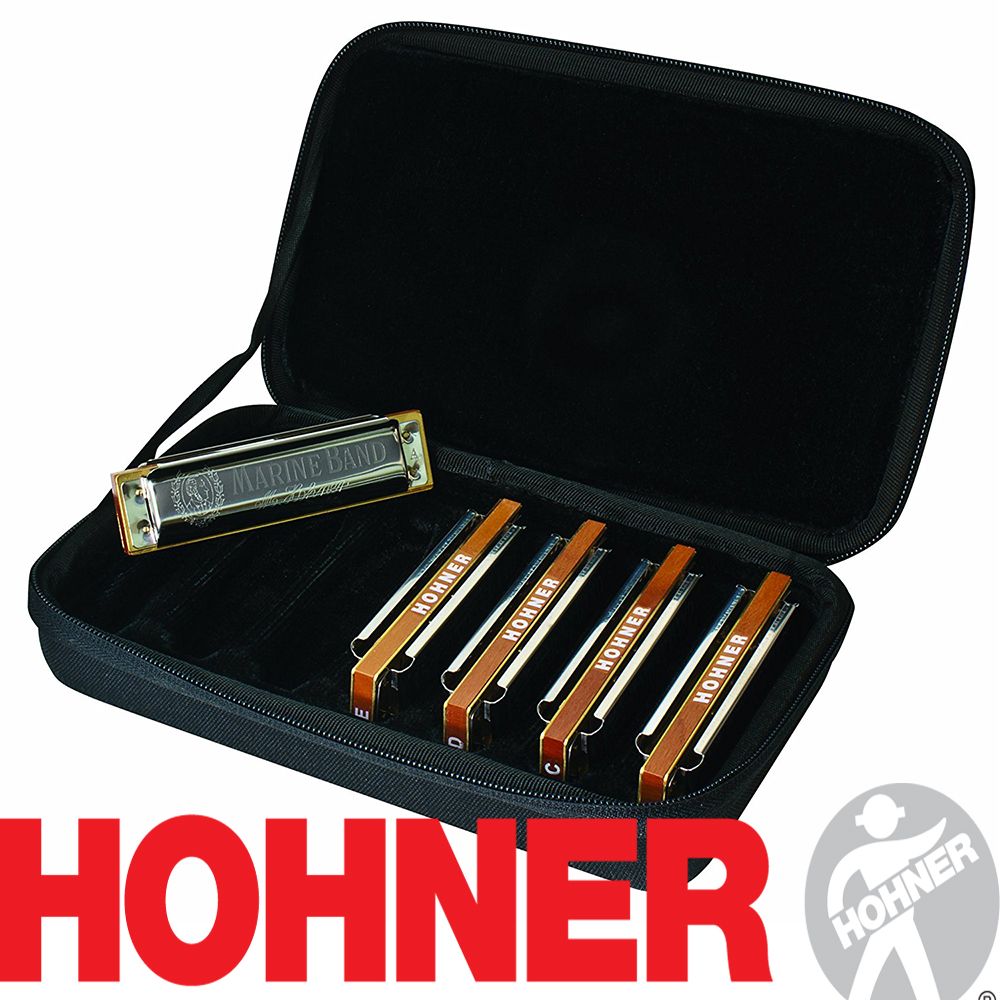 Hohner MBC Marine Band Case of 5 Harmonicas Pack Harmonica Set G A C D